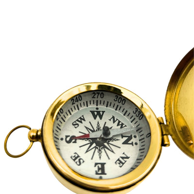 Retro-Messingkompass mit schließbarem Deckel, personalisierbare Gravur, ideal als Geschenk für Segler, Höhe 5 cm, maritimer Stil