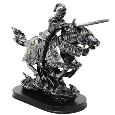 Figur Ritter zu Pferd 31 cm – handbemaltes Polyresin mit personalisierbarer Gravur