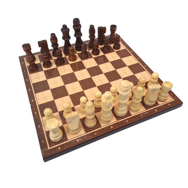 Klassisches Holzschach 27 x 27 cm mit personalisierter Gravur
