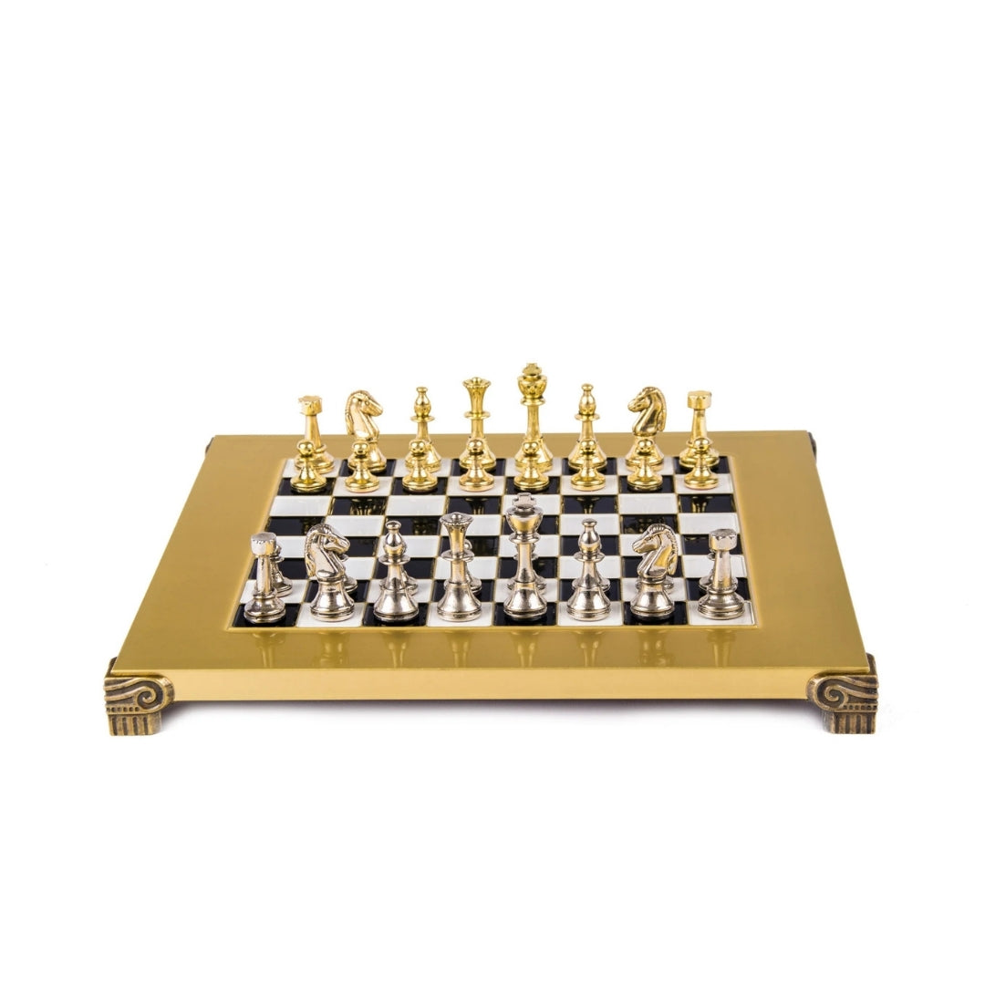 Exklusives Messing-Schachspiel Staunton S32BLA 28x28 cm mit individueller Gravurmöglichkeit  