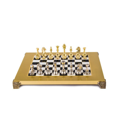Exklusives Messing-Schachspiel Staunton S32BLA 28x28 cm mit individueller Gravurmöglichkeit  
