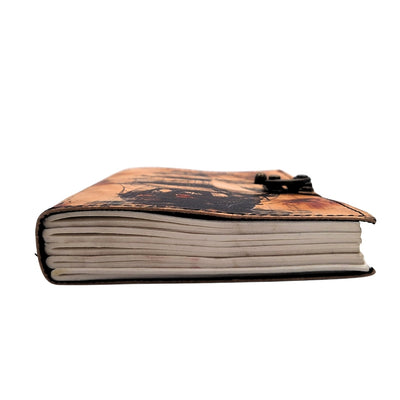 Maritimes Retro Leder-Notizbuch Segelschiff mit Gravur