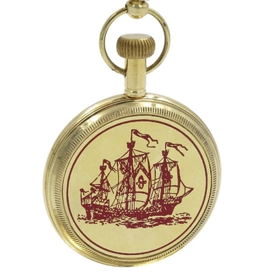 Maritimer Messinguhr für den Schreibtisch NC2126 mit Gravurmöglichkeit, 12 cm Höhe, ideales Geschenk für Segelliebhaber mit Anker- und Segelschiff-Motiv
