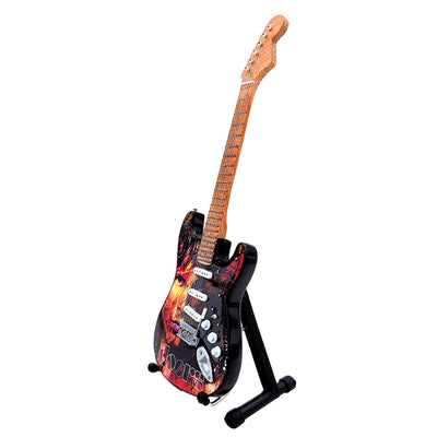 Mini-Gitarre Jim Morrison The Doors – Mahagoniholz – personalisierte Gravur – ideales Geschenk für Musikfans – Höhe 27,5 cm – Sammlerstück und Dekoration  