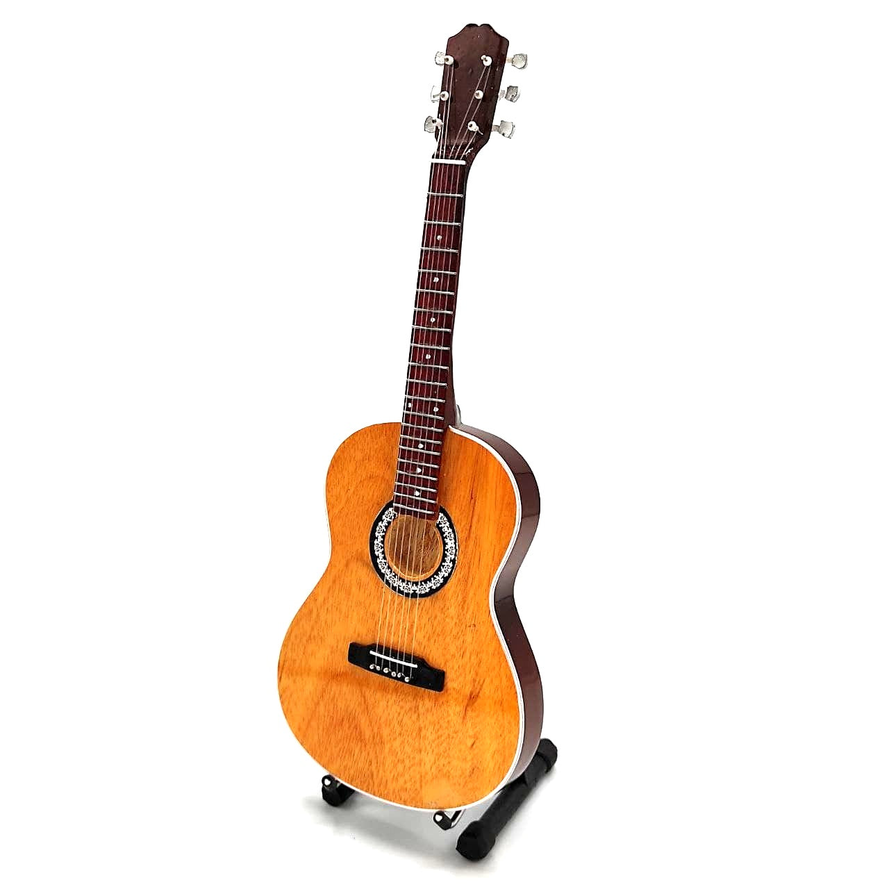 Mini-Klassikgitarre mit Gravur – mahagoniholzene Dekoration, 25 cm
