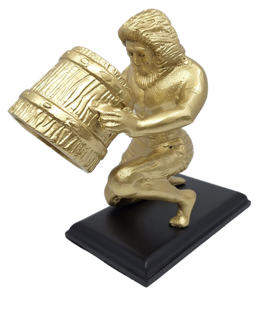 Goldene dekorative Wassermann-Figur AQU2 mit Möglichkeit der Personalisierung durch Gravur, ideales Geschenk für jeden Anlass, Höhe 18 cm, elegantes Design aus Aluminium