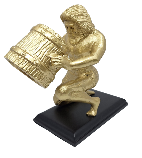 Goldene dekorative Wassermann-Figur AQU2 mit Möglichkeit der Personalisierung durch Gravur, ideales Geschenk für jeden Anlass, Höhe 18 cm, elegantes Design aus Aluminium