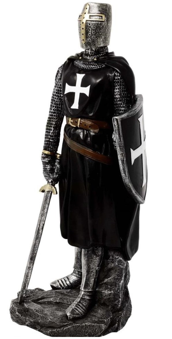 Ritter Kreuzritter aus Polyresin MC-23078 - 30 cm Figur mit Personalisierung durch Gravur