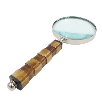 Elegante Leselupe mit Knochenhandgriff NC1099A mit personalisierbarer Gravur, silberfarbener Messinggehäuse, ideal als Geschenk für Senioren, Großvater oder Sammler, Höhe 24,5 cm