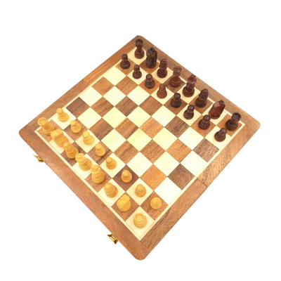 Magnetisches Holzschach 25x25 cm mit Gravurpersonalisierung