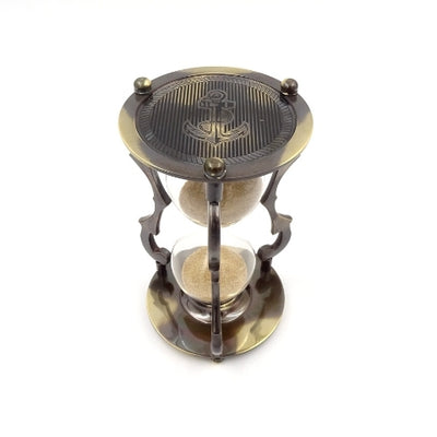 Elegante antike Messing-Sanduhr 5 Min mit Gravur