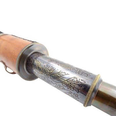 Retro-Messingfernrohr mit Lederband NC1596 mit personalisierbarer Gravur