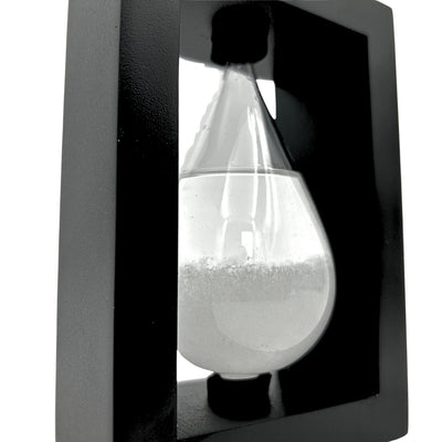 Fitzroy Sturm-Barometer im Holzrahmen – Tropfen Storm Glass mit Gravur-Personalisierung – ideales Geschenk für jeden Anlass – elegante Wetterstation im modernen Stil mit Kristallen, die auf Wetteränderungen reagieren  