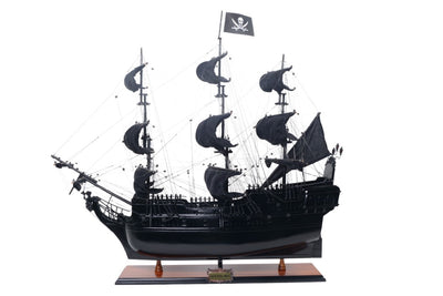 Modell des Piratenschiffs Schwarze Perle BP80R mit Gravurmöglichkeit, Länge 89 cm, exklusives Geschenk für jeden Anlass, Kunsthandwerk, Holzsockel