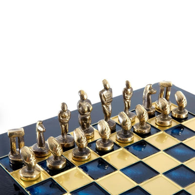 Luxuriöse Metall-Schachfiguren Cycladic 28x28 cm mit personalisierter Gravur