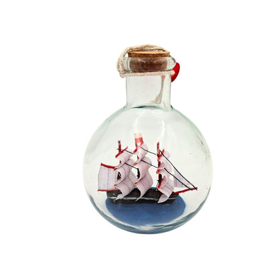 Schiff in der Flasche Rafandynka mit Gravur-Personalisierung – klassische maritime Dekoration 8,5 cm, Geschenk für Segelliebhaber