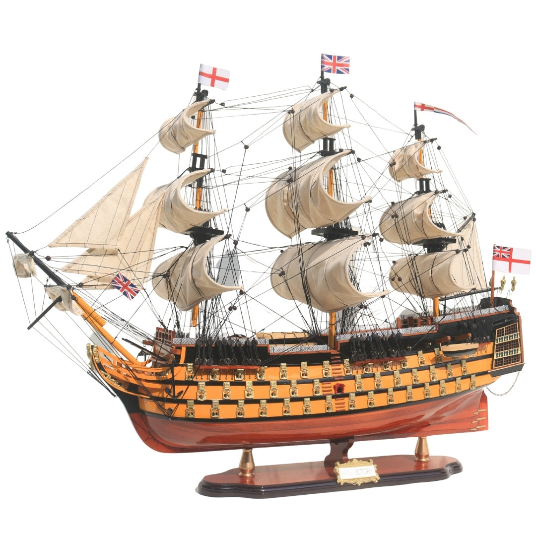 Segelschiffmodell HMS Victory 80cm, montiert, mit Möglichkeit zur Personalisierung durch Gravur - exklusive Geschenkdekoration, handgefertigt aus exotischem Holz, hohe Qualität und Liebe zum Detail