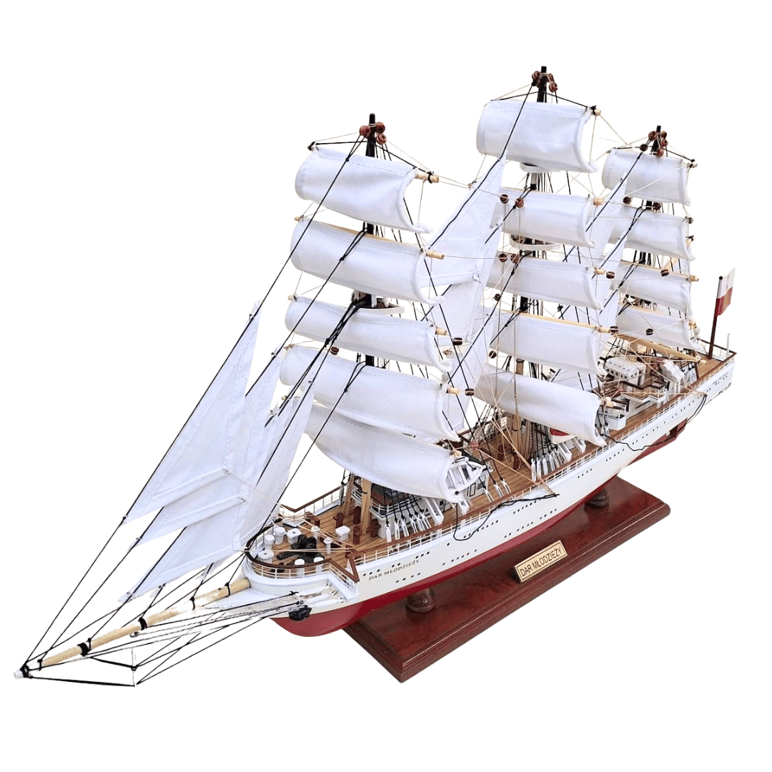 Exklusives Segelschiffmodell des Schiffs Dar Młodzieży XXL 71 cm, Möglichkeit zur Personalisierung durch Gravur