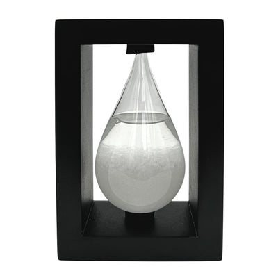 Fitzroy Sturm-Barometer im Holzrahmen – Tropfen Storm Glass mit Gravur-Personalisierung – ideales Geschenk für jeden Anlass – elegante Wetterstation im modernen Stil mit Kristallen, die auf Wetteränderungen reagieren  