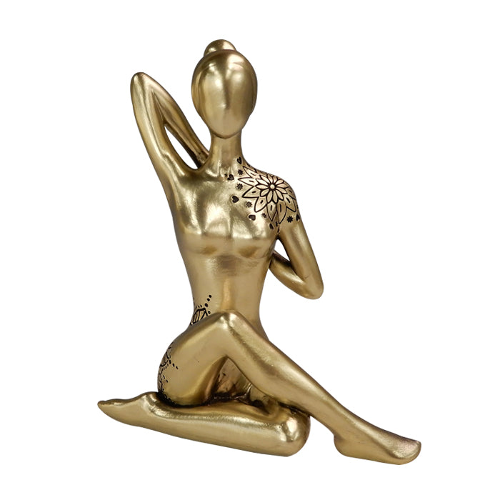 Goldene dekorative Yoga-Figur mit der Möglichkeit einer personalisierten Gravur