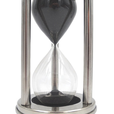 Aluminium-Sanduhr 15 Min mit personalisierbarer Gravur, schwarz, 10,15x10,15x20,25 cm