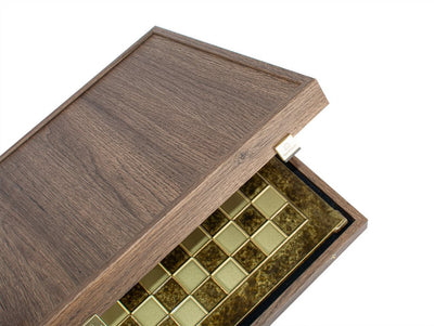 Exklusives Metall-Schach Renaissance S9BRGS 36x36 cm Gold-Silber mit Gravurpersonalisierung