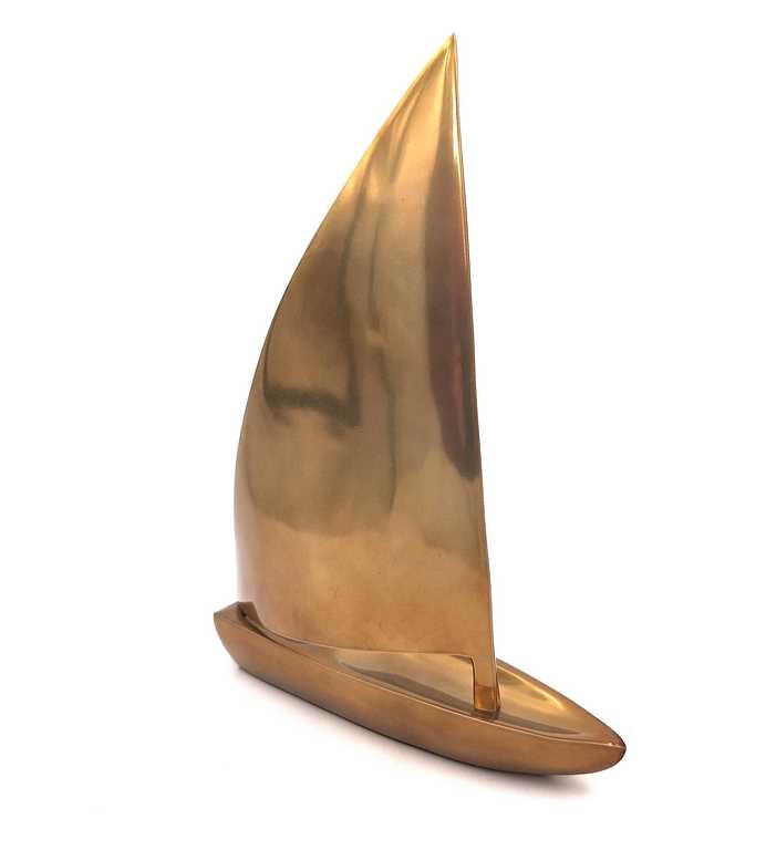 Elegantes Segelboot aus Aluminium 47x38 cm mit personalisierbarer Gravur