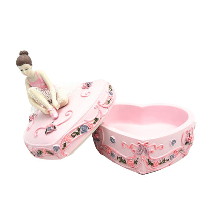 Spieluhr Ballerina Herz Schwanensee mit Personalisierung und Gravur, Rosa, 12,5 cm, Perfektes Geschenk zum Geburtstag oder Jubiläum