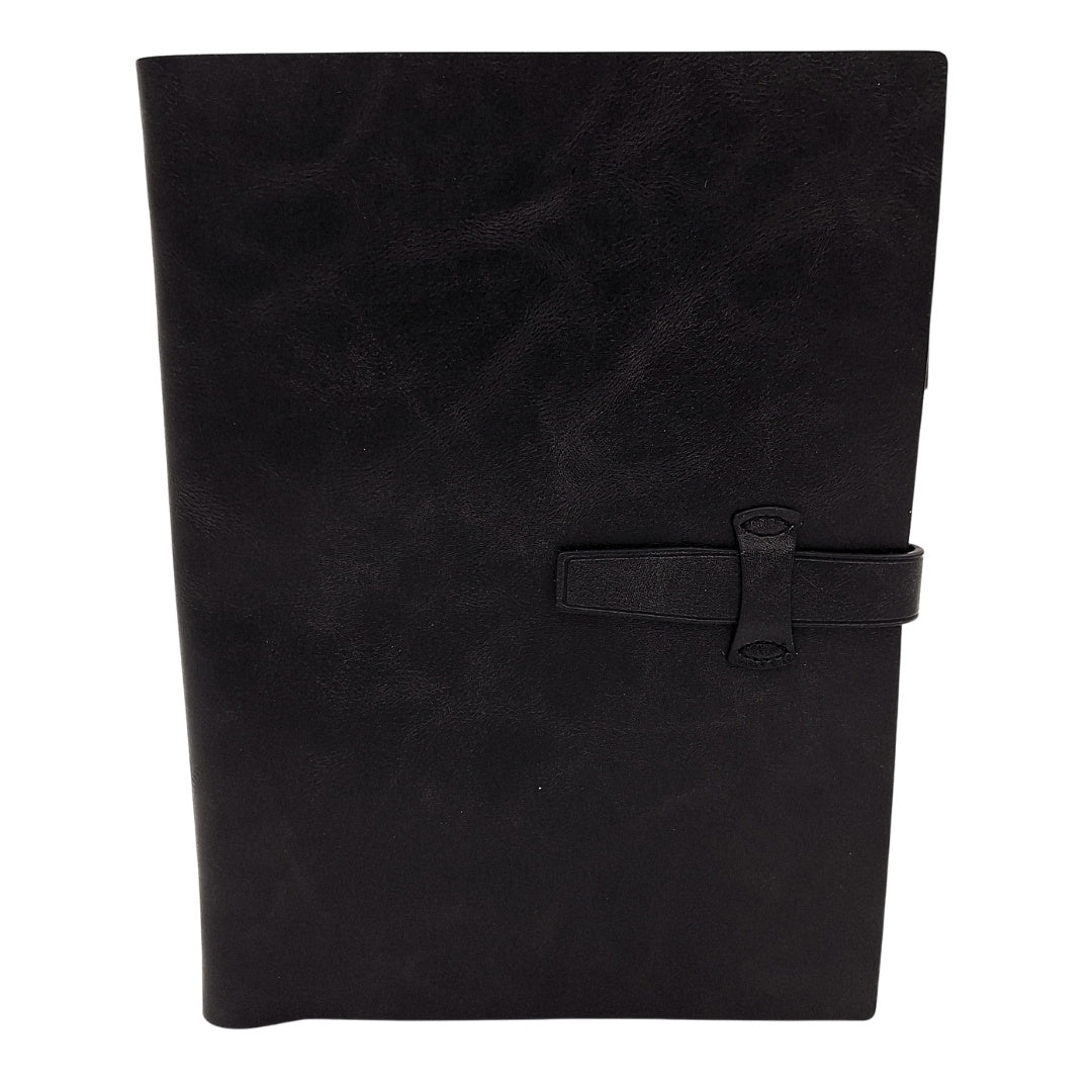 Elegantes A5 Leder-Notizbuch Vintage Retro mit Verschluss und personalisierbarer Gravur  