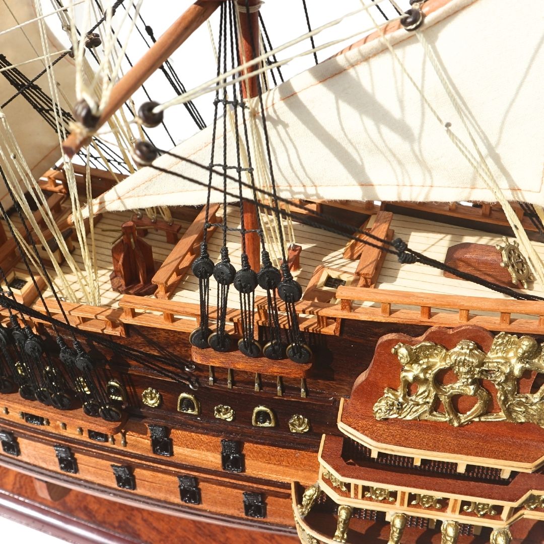 Luxuriöses Segelschiffmodell des Schiffs Soleil Royal 65cm - SOL6, Möglichkeit zur Personalisierung durch Gravur