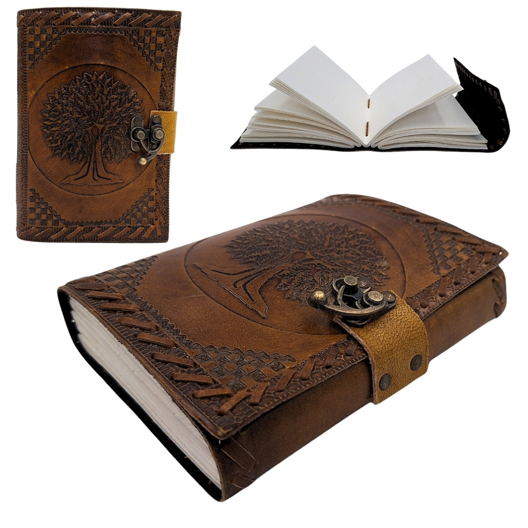 Vintage Retro Leder-Notizbuch 200 Seiten mit Gravur