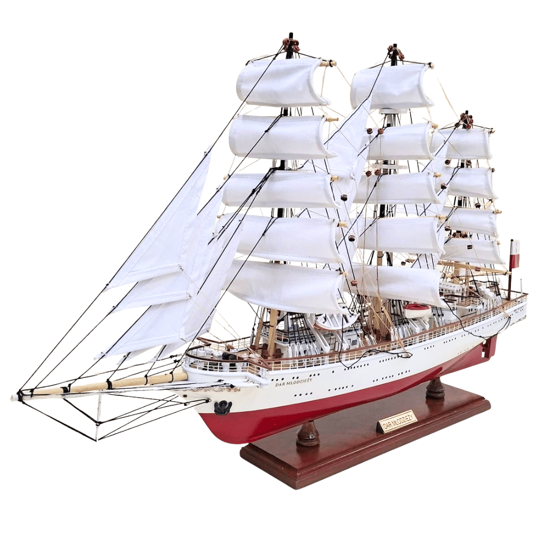 Exklusives Segelschiffmodell des Schiffs Dar Młodzieży XXL 71 cm, Möglichkeit zur Personalisierung durch Gravur