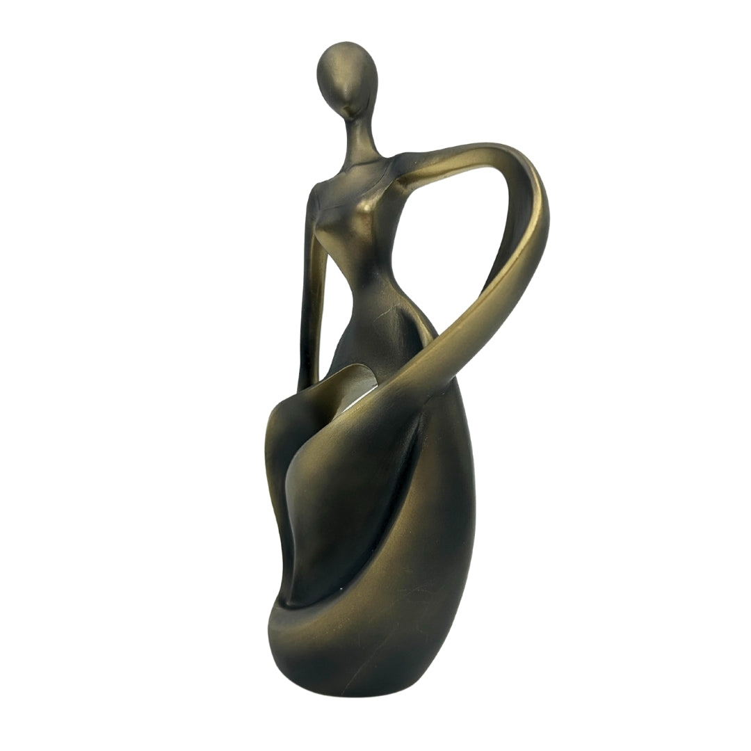 Tänzerinnenfigur in antikem Gold, 24 cm, mit personalisierbarer Gravur  