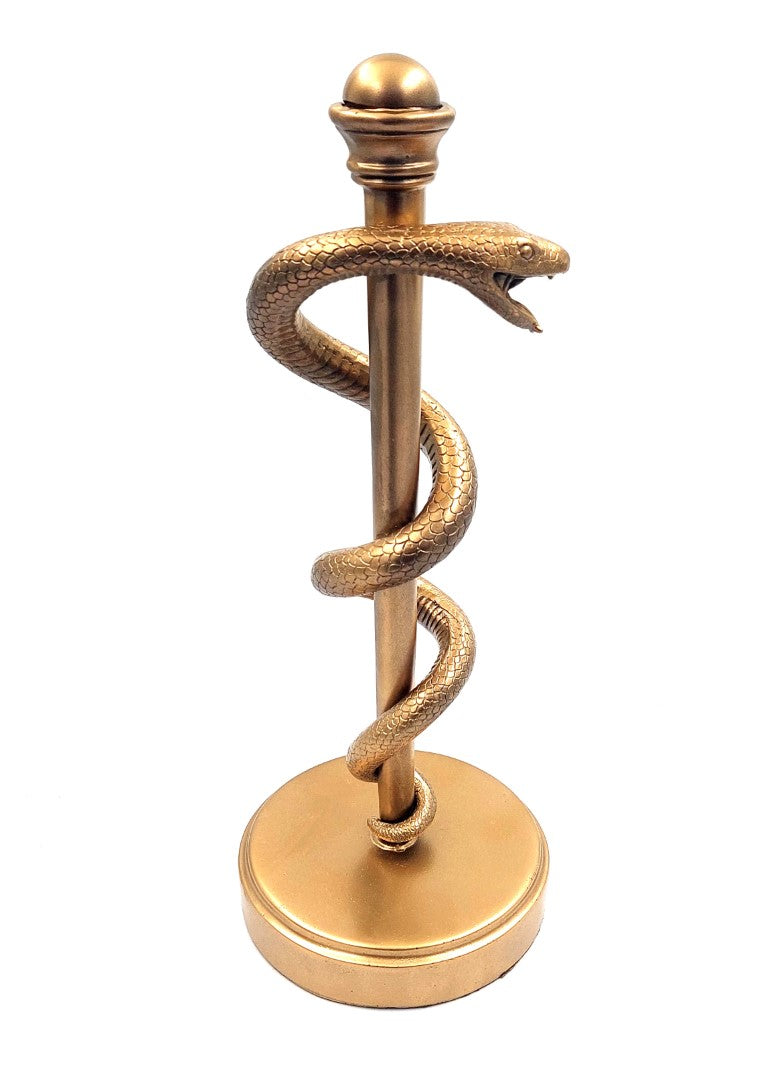 Äskulapstab Gold 30 cm mit Gravurmöglichkeit zur Personalisierung