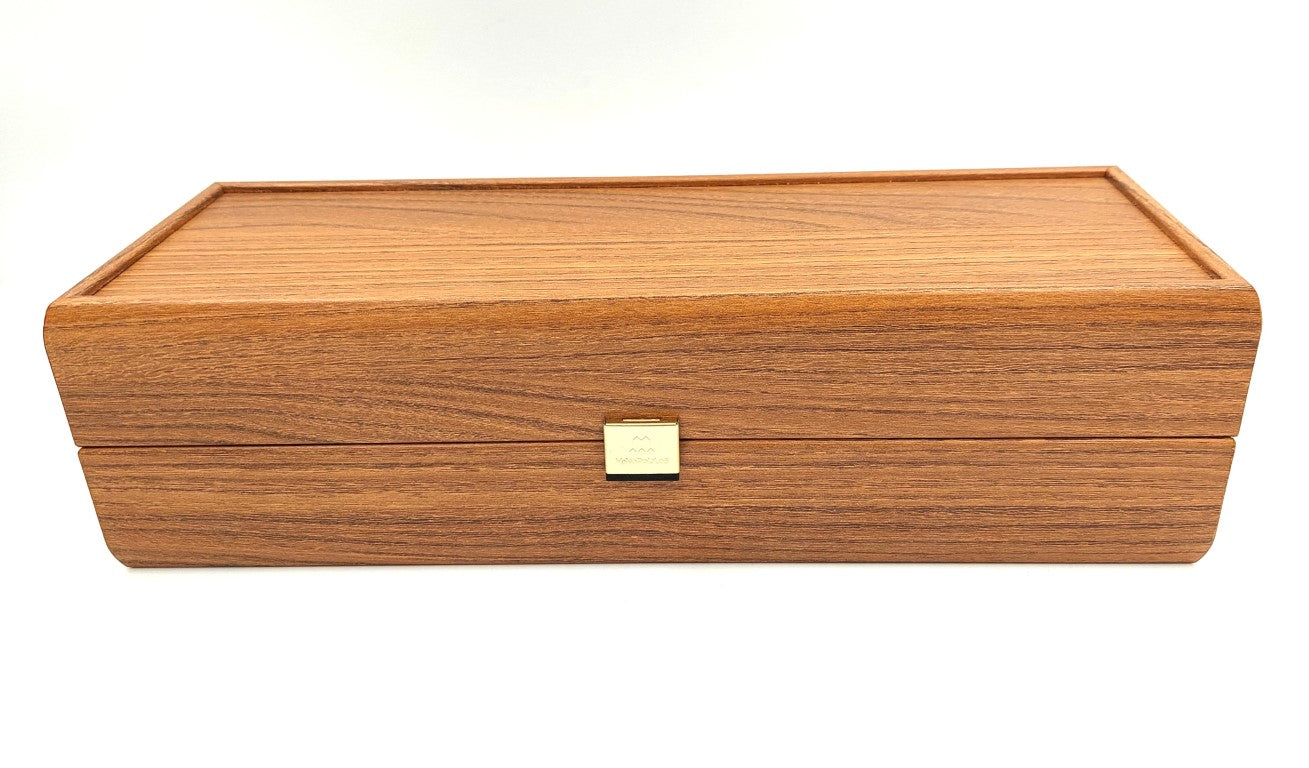 Exklusive Holzkiste für Weinflasche BWXL30 mit Gravur-Personalisierung, Nussbaumfarben, ideal als Geschenk, Maße 35x14x10 cm