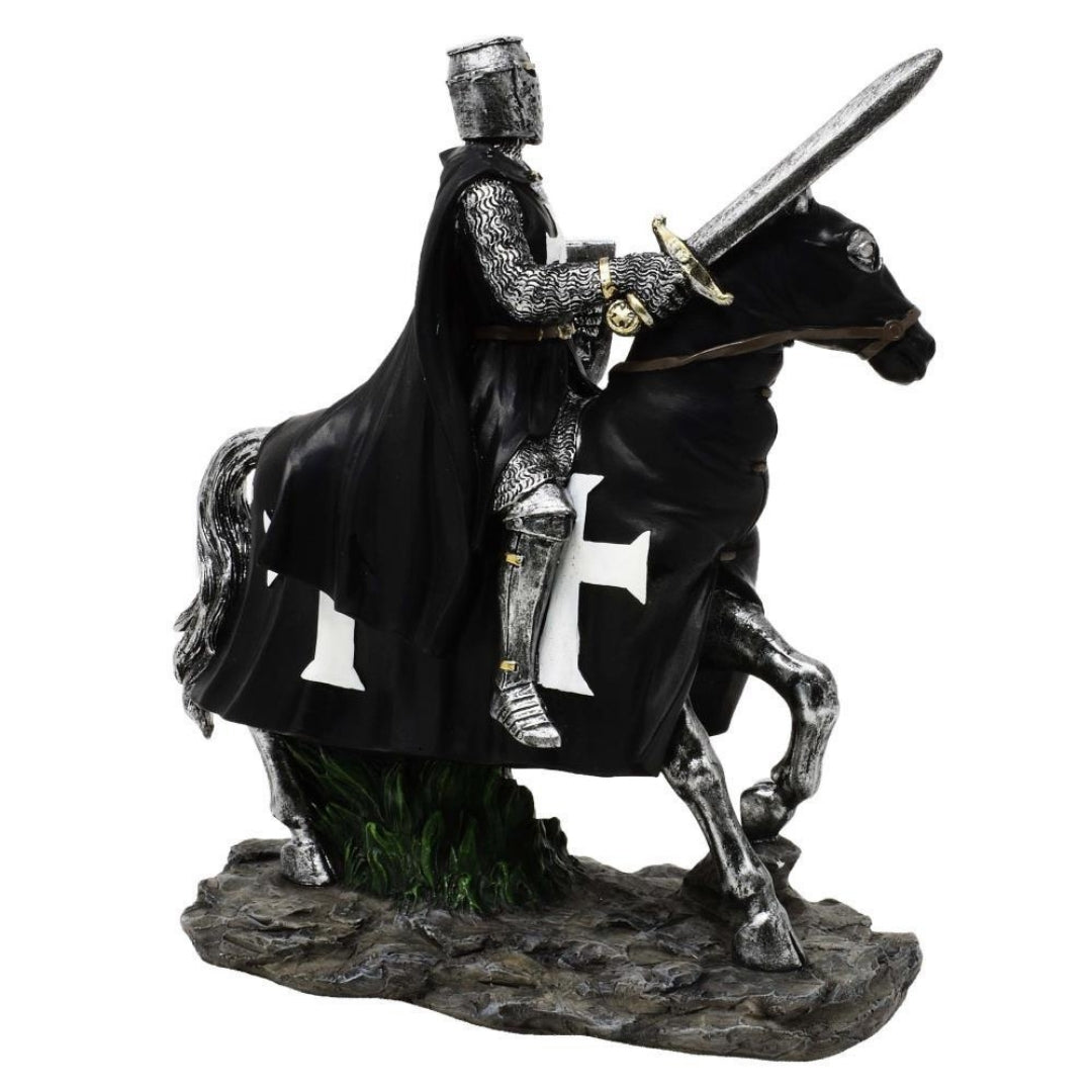 Dekorative Figur Ritter zu Pferd 22 cm mit Gravur-Personalisierung – Elegante Polyresin-Dekoration als Geschenk für Geschichts- und Mittelalterfreunde  
