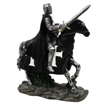 Dekorative Figur Ritter zu Pferd 22 cm mit Gravur-Personalisierung – Elegante Polyresin-Dekoration als Geschenk für Geschichts- und Mittelalterfreunde  