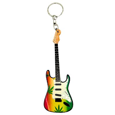 Schlüsselanhänger Gitarre im Stil von Bob Marley Reggae-Gadget - EGK-0641