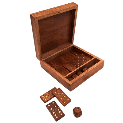 Elegantes Spieleset in Holzkiste mit Gravur