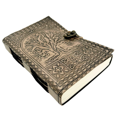 Retro-Ledernotizbuch Baum des Lebens mit Gravur