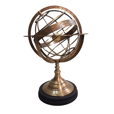 Messing-Astrolabium mit Gravur – elegante Schreibtischdekoration, Höhe 52 cm