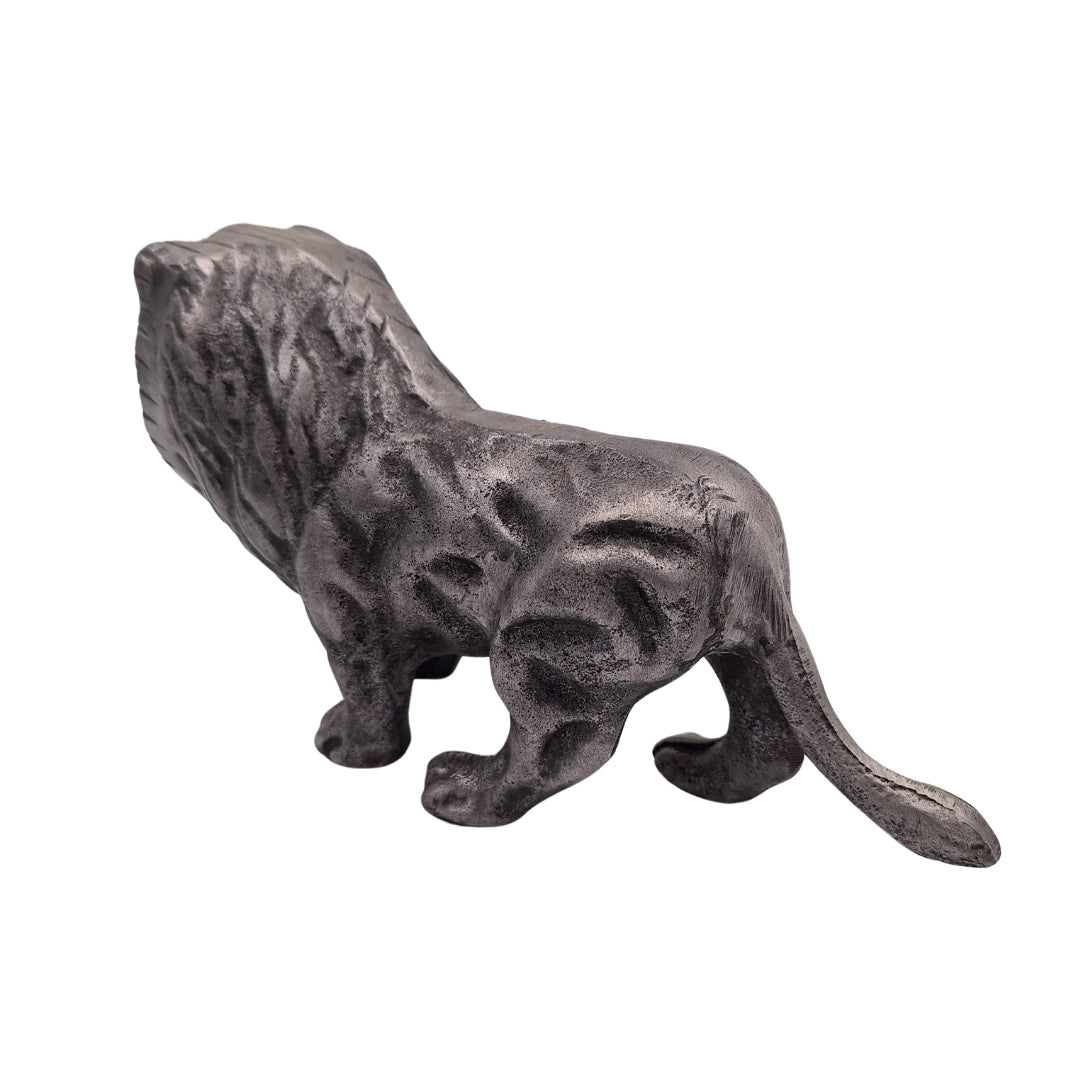 Dekorative Figur LEO aus Aluminium in Silberfarbe, personalisierte Gravur