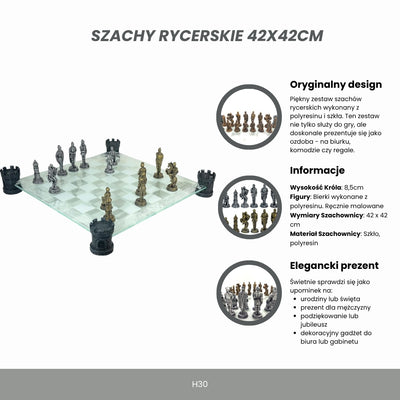 Ritter-Schach 42x42 cm mit Gravur