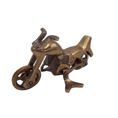 Metallmodell Motorrad N-2960 aus Aluminium in antikem Messing – personalisierte Gravur als Geschenk, Maße 17,5 x 10 cm
