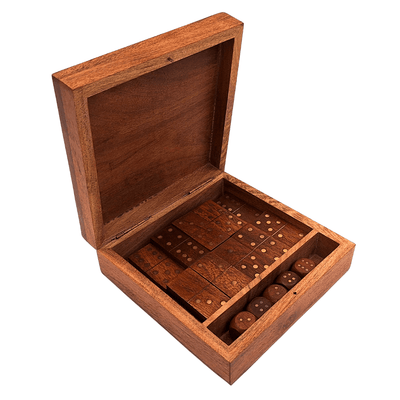 Elegantes Spieleset in Holzkiste mit Gravur