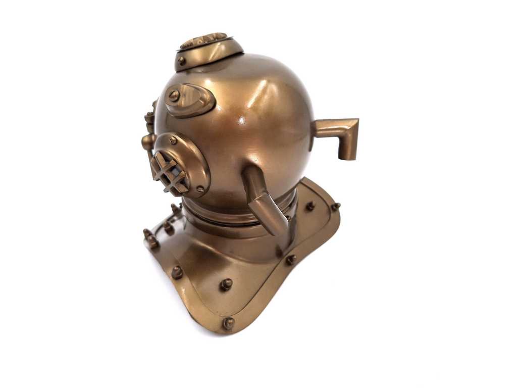 Goldener US Navy Taucherhelm NC2084B aus Messing mit personalisierbarer Gravur