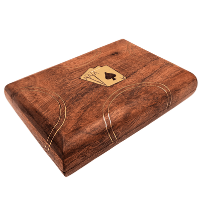 Elegantes Set mit 2 Kartendecks in Holzkiste mit Personalisierung und Gravur