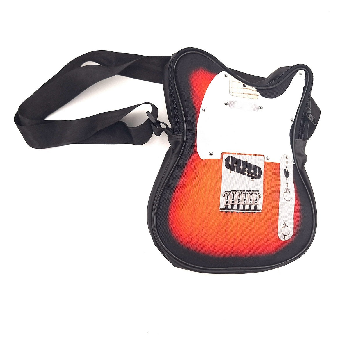 Schultertasche in Form einer E-Gitarre RBG-023 mit Möglichkeit der Personalisierung durch Gravur, wasserdicht, ideal als Geschenk für Musikliebhaber, 100 % PVC und Polyester, Maße 34 x 23 x 5 cm