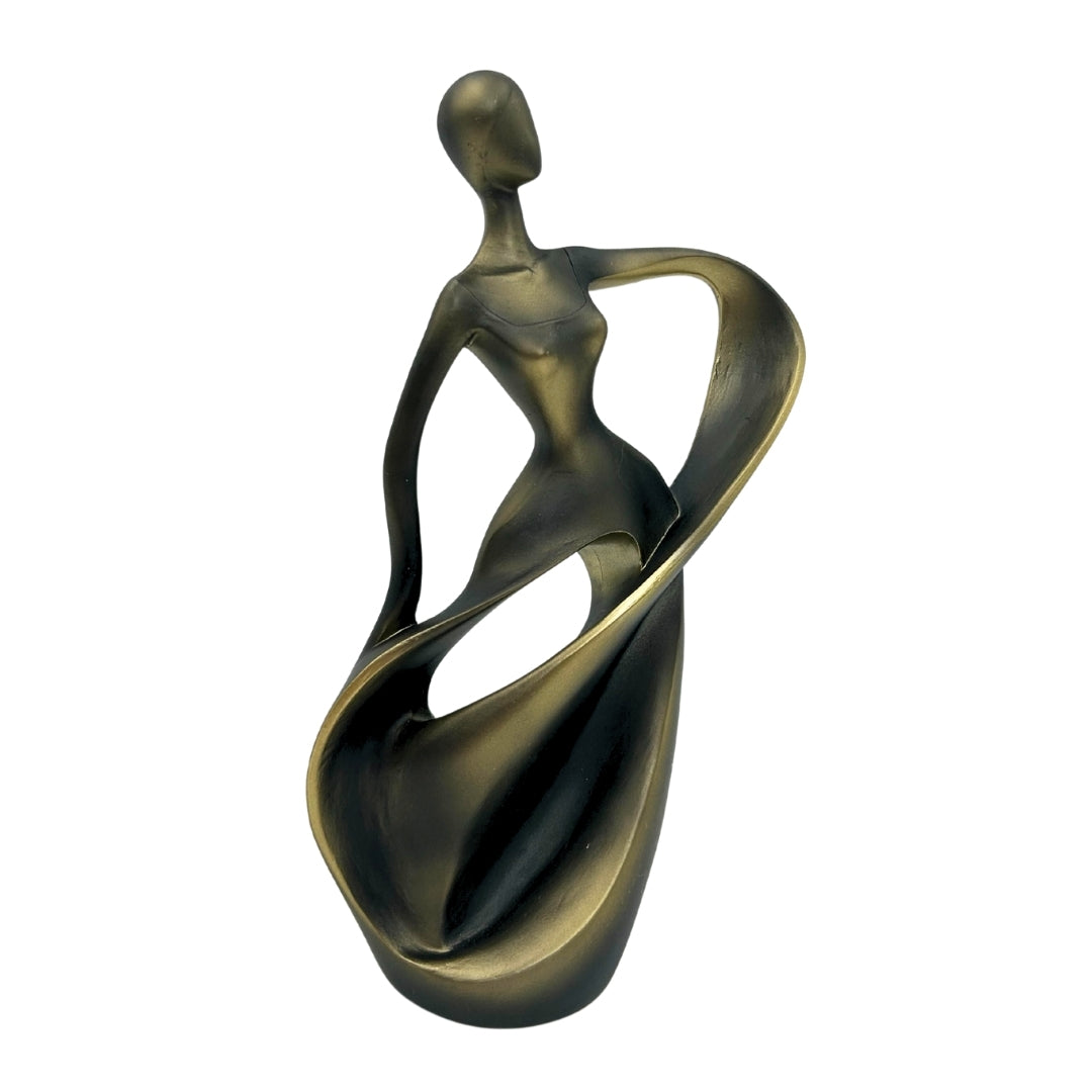 Tänzerinnenfigur in antikem Gold, 24 cm, mit personalisierbarer Gravur  