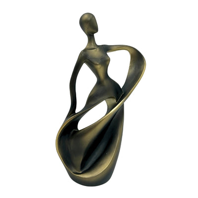 Tänzerinnenfigur in antikem Gold, 24 cm, mit personalisierbarer Gravur  